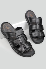 Deri Rahat Comfort Siyah Erkek Terlik 1060 Erkek Terlik FELLUCE FELLUCE 1060 MER 22Y