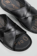 Deri Rahat Comfort Siyah Erkek Terlik 1020 Erkek Terlik FELLUCE FELLUCE 1020 MER 22Y