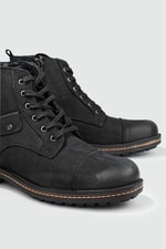 Deri Rahat Comfort Siyah Nubuk Erkek Bot 17400 Erkek Günlük confort Bot Hammer Jack HAMMERJACK 17400 MER BOT