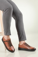 Deri Rahat Comfort Taba Erkek Ayakkabı SHOES 01 Erkek Günlük Ayakkabı Hrz Shoes HRZ SHOES 01 MER DERİ AYAK