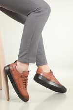 Deri Rahat Comfort Taba Erkek Ayakkabı SHOES 03 Erkek Günlük Ayakkabı Hrz Shoes HRZ SHOES 03 MER DERİ AYK