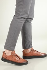 Deri Rahat Comfort Taba Erkek Ayakkabı SHOES 03 Erkek Günlük Ayakkabı Hrz Shoes HRZ SHOES 03 MER DERİ AYK