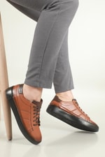 Deri Rahat Comfort Taba Erkek Ayakkabı SHOES 04 Erkek Günlük Ayakkabı Hrz Shoes HRZ SHOES 04 MER DERİ AYK