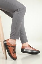 Deri Rahat Comfort Taba Erkek Ayakkabı SHOES 01 Erkek Günlük Ayakkabı Hrz Shoes HRZ SHOES 01 MER DERİ AYAK