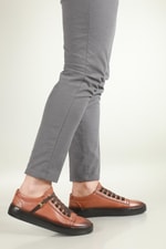 Deri Rahat Comfort Taba Erkek Ayakkabı SHOES 01 Erkek Günlük Ayakkabı Hrz Shoes HRZ SHOES 01 MER DERİ AYAK