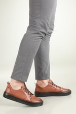 Deri Rahat Comfort Taba Erkek Ayakkabı SHOES 02 Erkek Günlük Ayakkabı Hrz Shoes HRZ SHOES 02 MER DERİ AYK