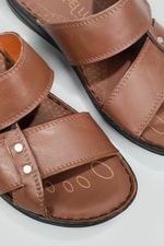 Deri Rahat Comfort Taba Erkek Terlik 1040 Erkek Terlik FELLUCE FELLUCE 1040 MER 22Y