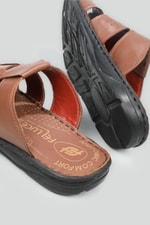Deri Rahat Comfort Taba Erkek Terlik 1060 Erkek Terlik FELLUCE FELLUCE 1060 MER 22Y