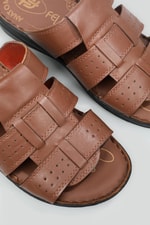 Deri Rahat Comfort Taba Erkek Terlik 1060 Erkek Terlik FELLUCE FELLUCE 1060 MER 22Y