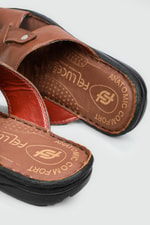 Deri Rahat Comfort Taba Erkek Terlik 1010 Erkek Terlik FELLUCE FELLUCA 1010 MER 22Y