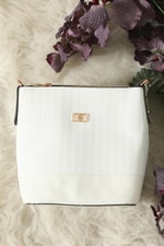 El Ve Omuz Askılı Beyaz Desen Kadın Çanta 8136 Kol Çantası Mimoza Mimoza 8136 Çanta