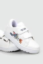 Esnek Rahat Taban Tom Ve Jerry Baskılı Cırtlı Beyaz Beyaz Çocuk Spor Ayakkabı TOM&JERRY Çocuk Sneaker Beınsteps Beinsteps Tom And Jerry 22y