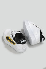 Esnek Taban Batman Baskılı Cırtlı Sneaker Beyaz Siyah Çocuk Spor Ayakkabı BATMAN Çocuk Sneaker Beınsteps Beinsteps Batman 22y