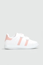 Esnek Taban Cırtlı Beyaz Pembe Çocuk Spor Ayakkabı BEROLLI Çocuk Sneaker Beınsteps Beinsteps Berolli 22y