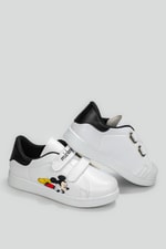 Esnek Taban Mickey Baskılı Cırtlı Sneaker Beyaz Siyah Çocuk Spor Ayakkabı MİCKEY Çocuk Sneaker Beınsteps Beinsteps Mickey 22Y