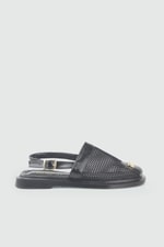 Fileli Toka Detaylı Sandalet Siyah Rustik Kadın Sandalet My Bella S-26490 Kadın Alçak Topuklu MY BELLA My Bella S-26490 Kadın 26Y