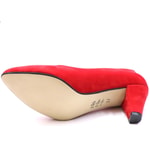 Günlük 5 cm Topuklu Kırmızı Süet Kadın Ayakkabı N-2300 Kadın Alçak Topuklu Carla Bella 7995286