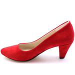 Günlük 5 cm Topuklu Kırmızı Süet Kadın Ayakkabı N-2300 Kadın Alçak Topuklu Carla Bella 7995286