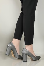 Günlük 9 cm Topuklu Platin Kadın Ayakkabı N-2600 Kadın Yüksek Topuklu Carla Bella 7167870