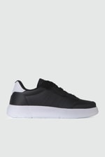 Günlük Bağcıklı Siyah Beyaz Kadın Spor Ayakkabı 158 Kadın Günlük Spor Ayakkabı Dark Step DARKSTEP 158 ZEN CİLT SPOR