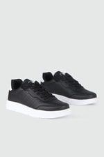 Günlük Bağcıklı Siyah Beyaz Kadın Spor Ayakkabı 158 Kadın Günlük Spor Ayakkabı Dark Step DARKSTEP 158 ZEN CİLT SPOR