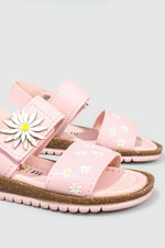 Günlük Cırt Cırtlı Pembe Çocuk Sandalet K-32 Çocuk Sandalet Wendy WENDY K-32 PAT FLT SANDALET