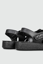 Günlük Cırt Cırtlı Siyah Kadın Sandalet 6404 Kadın Düz Sandalet Avox AVOX 6404 ZEN SANDALET