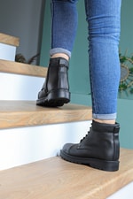 Günlük Fermuarlı Siyah Floter Unisex Bot 104 Unisex Günlük Confort Bot FALCON FALCON 104 UNİSEX BOT