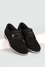 Günlük Klasik Siyah Nubuk Unisex Ayakkabı 210 Unisex Klasik Ayakkabı Conteyner CONTEYNER 210 UNİSEX AYAK