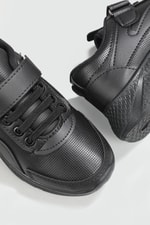Günlük Nefes Alır Cırtlı Bağcıklı Siyah Çocuk Spor Ayakkabı 3470 Çocuk Günlük Spor Ayakkabı Beınsteps Beinsteps 3470 FLT 22K