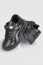 Günlük Nefes Alır Cırtlı Bağcıklı Siyah Füme Çocuk Spor Ayakkabı 3470 Çocuk Günlük Spor Ayakkabı Beınsteps Beinsteps 3470 FLT 22K