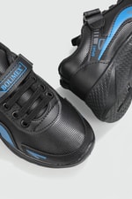 Günlük Nefes Alır Cırtlı Bağcıklı Siyah Mavi Çocuk Spor Ayakkabı 3470 Çocuk Günlük Spor Ayakkabı Beınsteps Beinsteps 3470 FLT 22K