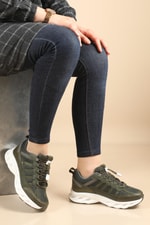 Günlük Nefes Alır Haki Beyaz Unisex Spor Ayakkabı 1981 Unisex Günlük Spor Ayakkabı Jamper JAMPER 1981 UNİSEX FİLELİ SPOR