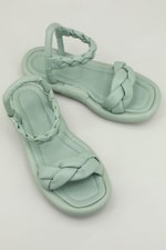 Günlük Örgülü Mint Yeşil Kadın Sandalet RSL-7181 Kadın Düz Sandalet RSL RSL-7181 Kadın Sandalet