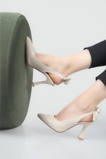 Günlük Papyonlu 9 Cm Topuklu Stiletto Ten Kadın Ayakkabı AMANDA Kadın Stiletto Carla Bella My Bella Amanda 22Y