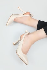 Günlük Papyonlu 9 Cm Topuklu Stiletto Ten Kadın Ayakkabı AMANDA Kadın Stiletto Carla Bella My Bella Amanda 22Y