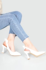 Günlük Papyonlu 9 Cm Topuklu Stiletto Beyaz Kadın Ayakkabı AMANDA Kadın Stiletto Carla Bella My Bella Amanda 22Y