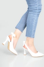 Günlük Papyonlu 9 Cm Topuklu Stiletto Beyaz Kadın Ayakkabı AMANDA Kadın Stiletto Carla Bella My Bella Amanda 22Y