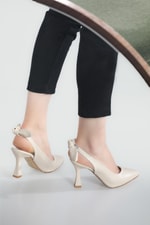 Günlük Papyonlu 9 Cm Topuklu Stiletto Ten Kadın Ayakkabı AMANDA Kadın Stiletto Carla Bella My Bella Amanda 22Y