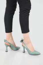 Günlük Papyonlu 9 Cm Topuklu Stiletto Mint Yeşil Kadın Ayakkabı AMANDA Kadın Stiletto Carla Bella My Bella Amanda 22Y