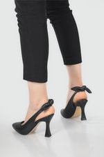 Günlük Papyonlu 9 Cm Topuklu Stiletto Siyah Kadın Ayakkabı AMANDA Kadın Stiletto Carla Bella My Bella Amanda 22Y
