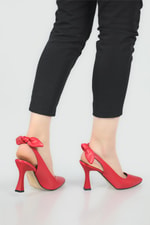 Günlük Papyonlu 9 Cm Topuklu Stiletto Kırmızı Kadın Ayakkabı AMANDA Kadın Stiletto Carla Bella My Bella Amanda 22Y