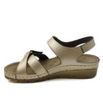 Günlük Rahat Altın Kadın Sandalet 160107 Kadın Düz Sandalet Seray CV 160107 ZEN SANDALET