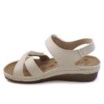 Günlük Rahat Bej Kadın Sandalet 160107 Kadın Düz Sandalet Seray CV 160107 ZEN SANDALET