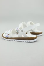 Günlük Rahat Beyaz Çocuk Sandalet K-28 Çocuk Sandalet Wendy Wendy K-28 TAŞLI