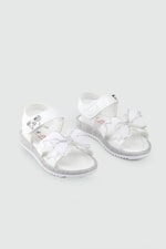 Günlük Rahat Beyaz Işıklı Kurdele Detaylı Kız Çocuk Ayakkabı Minimoccs 104 PATİK Çocuk Sandalet Minimoccs Grosstar 1104 Patik 26Y