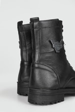 Günlük Rahat Fermuarlı Bağcıklı Siyah Erkek Bot Harley Erkek Günlük Confort Bot Ayakkabı City BOOTS HARLEY MER BOT