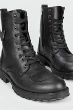 Günlük Rahat Fermuarlı Bağcıklı Siyah Erkek Bot Harley Erkek Günlük Confort Bot Ayakkabı City BOOTS HARLEY MER BOT