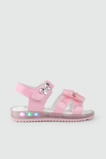 Günlük Rahat Pembe Işıklı Kurdele Detaylı Kız Çocuk Ayakkabı Minimoccs 104 PATİK Çocuk Sandalet Minimoccs Grosstar 1104 Patik 26Y