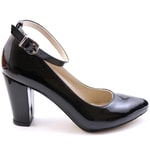 Günlük Topuklu Siyah Rugan Kadın Ayakkabı N-2601 Kadın Yüksek Topuklu Carla Bella 7168136